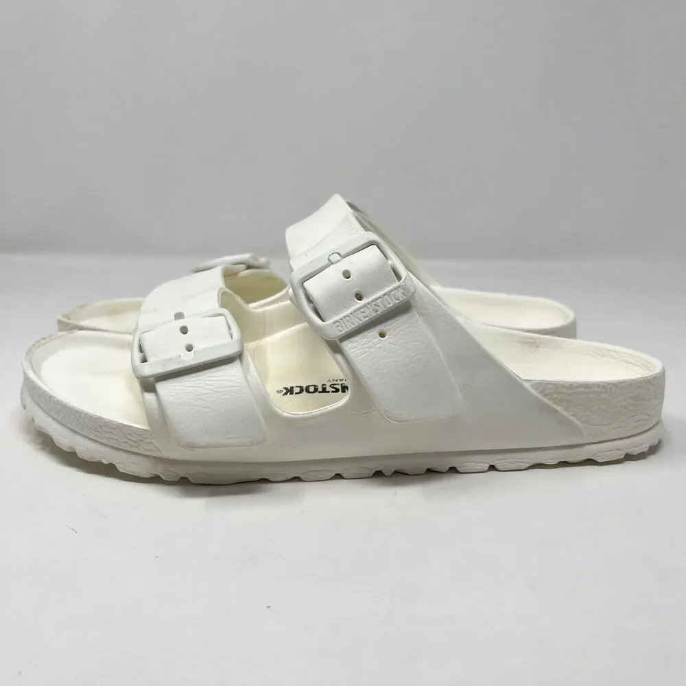 Birkenstock Arizona EVA Beach Sandals Size US 6 EU 37 White Buckle Slides